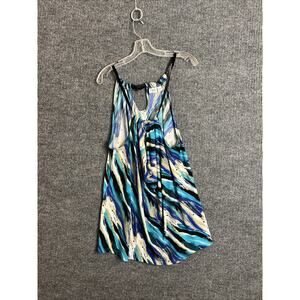 Cato Womens Printed Blouse Plus Sz 22/24 Halter Neck Draped Multi Color Stretch